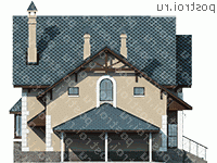 J-155-1P проект двухэтажного дома из газобетона с гаражом размером 11 на 9  - вид справа