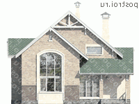 J-170-2P проект двухэтажного коттеджа из пеноблоков размером 13 на 13  - вид спереди