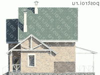 J-170-2P проект двухэтажного коттеджа из пеноблоков размером 13 на 13  - вид слева
