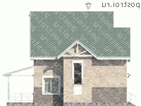 J-170-2P проект двухэтажного коттеджа из пеноблоков размером 13 на 13  - вид справа