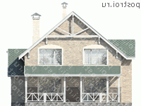 J-170-2P проект двухэтажного коттеджа из пеноблоков размером 13 на 13  - вид сзади