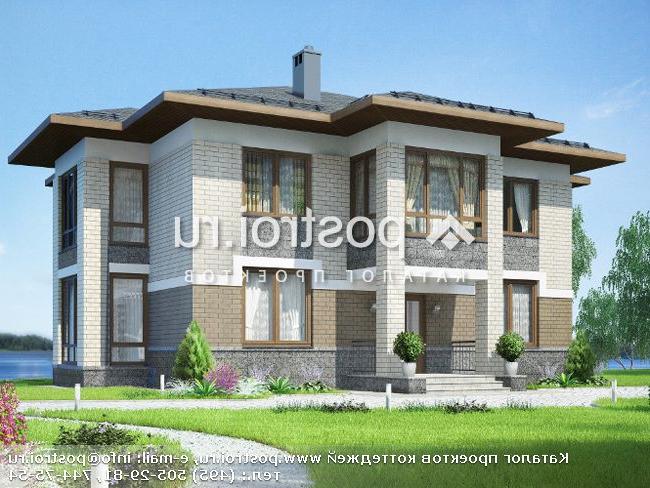 J-200-1P проект двухэтажного дома из пенобетона размером 12 на 16 