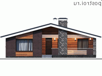 K-131-1P проект одноэтажного дома из газобетона размером 13 на 12 - вид спереди K-131-1P проект одноэтажного дома из газобетона размером 13 на 12 - вид спереди