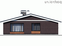 K-131-1P проект одноэтажного дома из газобетона размером 13 на 12 - вид сзади K-131-1P проект одноэтажного дома из газобетона размером 13 на 12 - вид сзади