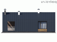 K-131-2P проект одноэтажного дома из газобетона размером 13 на 12 - вид слева