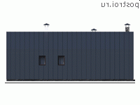 K-131-2P проект одноэтажного дома из газобетона размером 13 на 12 - вид справа