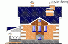 K-214-1P проект двухэтажного дома из пенобетона размером 13 на 16 - вид слева K-214-1P проект двухэтажного дома из пенобетона размером 13 на 16 - вид слева