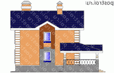 K-214-1P проект двухэтажного дома из пенобетона размером 13 на 16 - вид справа K-214-1P проект двухэтажного дома из пенобетона размером 13 на 16 - вид справа