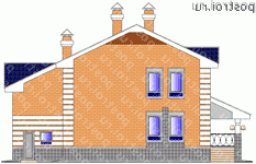 K-214-1P проект двухэтажного дома из пенобетона размером 13 на 16 - вид сзади K-214-1P проект двухэтажного дома из пенобетона размером 13 на 16 - вид сзади