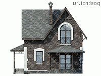 L-115-2P проект двухэтажного коттеджа из пенобетона размером 9 на 8  - вид сзади