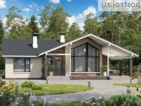 L-120-1P проект одноэтажного коттеджа из пенобетона размером 15 на 12 