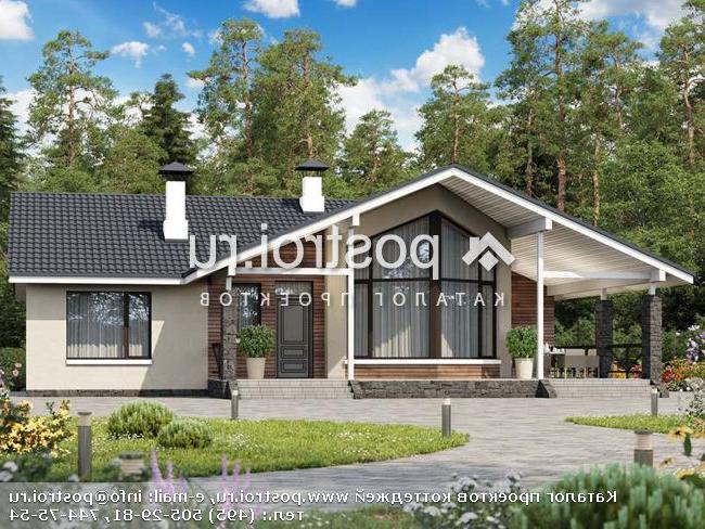 L-120-1P проект одноэтажного коттеджа из пенобетона размером 15 на 12 