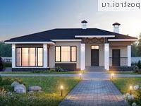 L-127-1P проект одноэтажного коттеджа из газобетона размером 14 на 13 