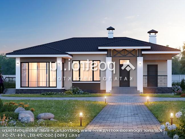 L-127-1P проект одноэтажного коттеджа из газобетона размером 14 на 13 