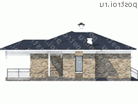 L-136-1P проект одноэтажного дома из газобетона размером 15 на 15 - вид справа L-136-1P проект одноэтажного дома из газобетона размером 15 на 15 - вид справа