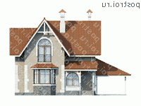 L-144-3P проект двухэтажного коттеджа из пеноблоков с гаражом размером 14 на 13 - вид спереди L-144-3P проект двухэтажного коттеджа из пеноблоков с гаражом размером 14 на 13 - вид спереди