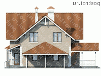 L-144-3P проект двухэтажного коттеджа из пеноблоков с гаражом размером 14 на 13 - вид справа L-144-3P проект двухэтажного коттеджа из пеноблоков с гаражом размером 14 на 13 - вид справа