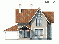 L-144-3P проект двухэтажного коттеджа из пеноблоков с гаражом размером 14 на 13 - вид сзади L-144-3P проект двухэтажного коттеджа из пеноблоков с гаражом размером 14 на 13 - вид сзади
