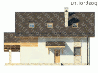 L-149-1P проект двухэтажного дома из газобетона с гаражом размером 11 на 9 - вид слева