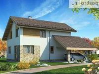 L-149-1P проект двухэтажного дома из газобетона с гаражом размером 11 на 9