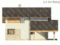 L-149-1P проект двухэтажного дома из газобетона с гаражом размером 11 на 9 - вид справа