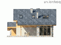 L-177-1P проект двухэтажного дома из пеноблоков с гаражом размером 13 на 16 - вид слева L-177-1P проект двухэтажного дома из пеноблоков с гаражом размером 13 на 16 - вид слева