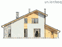 L-177-1P проект двухэтажного дома из пеноблоков с гаражом размером 13 на 16 - вид сзади L-177-1P проект двухэтажного дома из пеноблоков с гаражом размером 13 на 16 - вид сзади