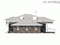 L-192-1P проект одноэтажного коттеджа из пеноблоков с гаражом размером 14 на 17 - вид слева L-192-1P проект одноэтажного коттеджа из пеноблоков с гаражом размером 14 на 17 - вид слева