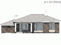 L-192-1P проект одноэтажного коттеджа из пеноблоков с гаражом размером 14 на 17 - вид сзади L-192-1P проект одноэтажного коттеджа из пеноблоков с гаражом размером 14 на 17 - вид сзади