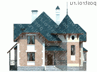 L-204-1K проект двухэтажного дома из кирпича размером 11 на 11 - вид спереди