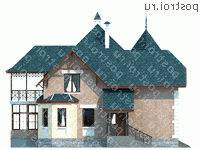 L-204-1K проект двухэтажного дома из кирпича размером 11 на 11 - вид справа