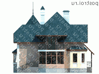 L-204-1K проект двухэтажного дома из кирпича размером 11 на 11 - вид сзади