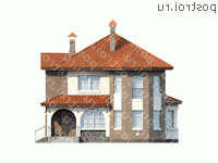 L-205-1P проект двухэтажного дома из пенобетона размером 14 на 11 - вид спереди L-205-1P проект двухэтажного дома из пенобетона размером 14 на 11 - вид спереди