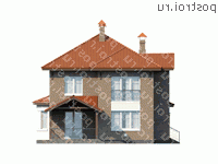 L-205-1P проект двухэтажного дома из пенобетона размером 14 на 11 - вид сзади L-205-1P проект двухэтажного дома из пенобетона размером 14 на 11 - вид сзади