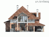 L-206-1P проект двухэтажного дома из пенобетона с гаражом размером 16 на 15 - вид спереди L-206-1P проект двухэтажного дома из пенобетона с гаражом размером 16 на 15 - вид спереди