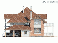 L-206-1P проект двухэтажного дома из пенобетона с гаражом размером 16 на 15 - вид слева L-206-1P проект двухэтажного дома из пенобетона с гаражом размером 16 на 15 - вид слева