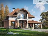 L-206-1P проект двухэтажного дома из пенобетона с гаражом размером 16 на 15