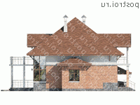 L-206-1P проект двухэтажного дома из пенобетона с гаражом размером 16 на 15 - вид справа L-206-1P проект двухэтажного дома из пенобетона с гаражом размером 16 на 15 - вид справа