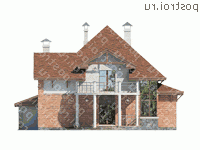 L-206-1P проект двухэтажного дома из пенобетона с гаражом размером 16 на 15 - вид сзади L-206-1P проект двухэтажного дома из пенобетона с гаражом размером 16 на 15 - вид сзади