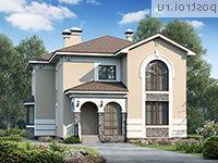 L-219-2P проект двухэтажного коттеджа из пенобетона размером 16 на 11 