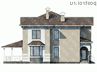 L-219-2P проект двухэтажного коттеджа из пенобетона размером 16 на 11  - вид справа
