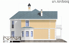 L-244-1P проект двухэтажного дома из газобетона размером 14 на 12 - вид справа