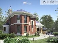 L-252-1K проект двухэтажного коттеджа из кирпича с гаражом размером 11 на 18