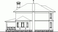 L-252-1K проект двухэтажного коттеджа из кирпича с гаражом размером 11 на 18 - вид справа