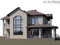 L-255-1P проект двухэтажного коттеджа из пеноблоков размером 16 на 14 