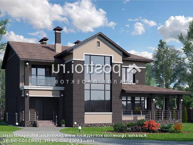 L-259-1P проект двухэтажного коттеджа из пеноблоков размером 16 на 14 