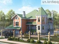 L-265-1P проект двухэтажного дома из пеноблоков с гаражом размером 15 на 14