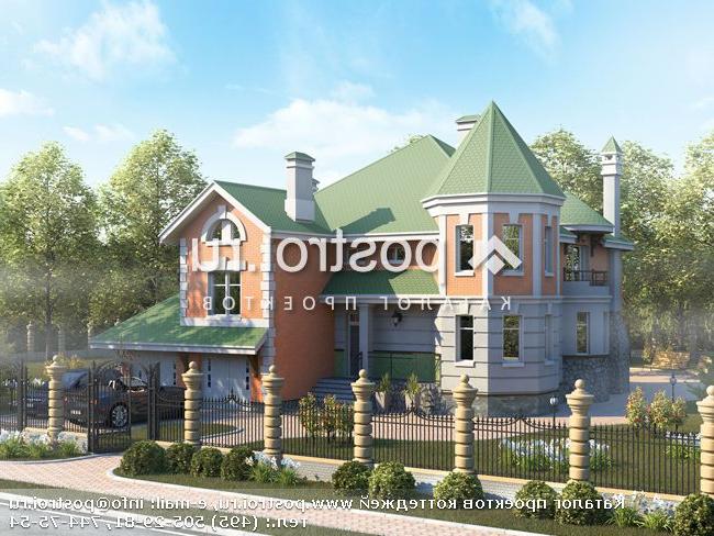 L-265-1P проект двухэтажного дома из пеноблоков с гаражом размером 15 на 14