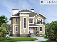 L-334-1P проект двухэтажного дома из пенобетона с цоколем размером 14 на 12 