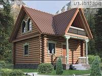 M-062-1D проект одноэтажной деревянной бани из бревна с мансардой размером 7 на 7 